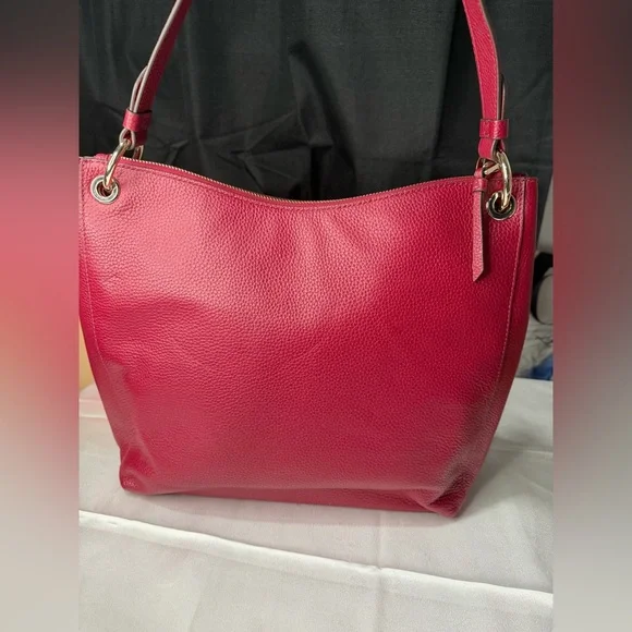 Kate Spade pebbled leather burgundy tote bag - Picture 4 of 15